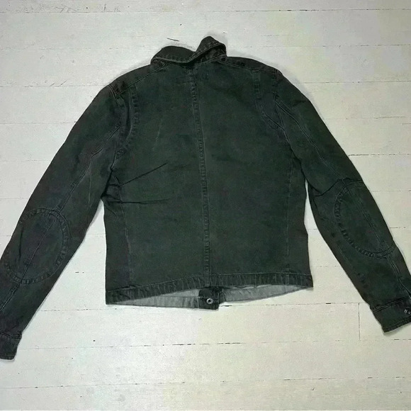 Vintage Calvin Klein Black Wash Denim Biker Style Jacket Women’s Size Small - Picture 7 of 12